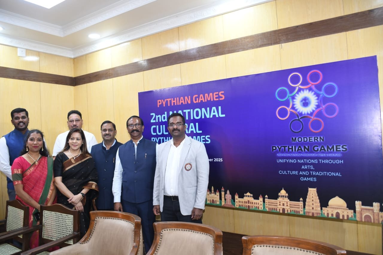 2nd National Cultural Pythian Games 2025 to be held in Bengaluru from November 7–9 B.H. Anil Kumar (Retd IAS), Chairperson, Lalitha Goyal (Founder Trustee), Bijender Goel (Founder of Modern Pythian Games), organizing secretary Sneha Venkramani, Delchic India Trustee Shivkumar, IAS officer Jog Paul, and social activist Chetan Dasarahalli