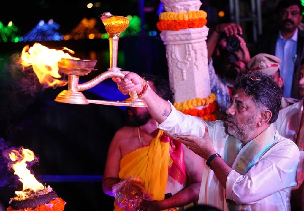 DCM D.K. Shivakumar Launches ‘Cauvery Aarti’ at KRS Reservoir, Symbolic Ritual to Continue for Five Days