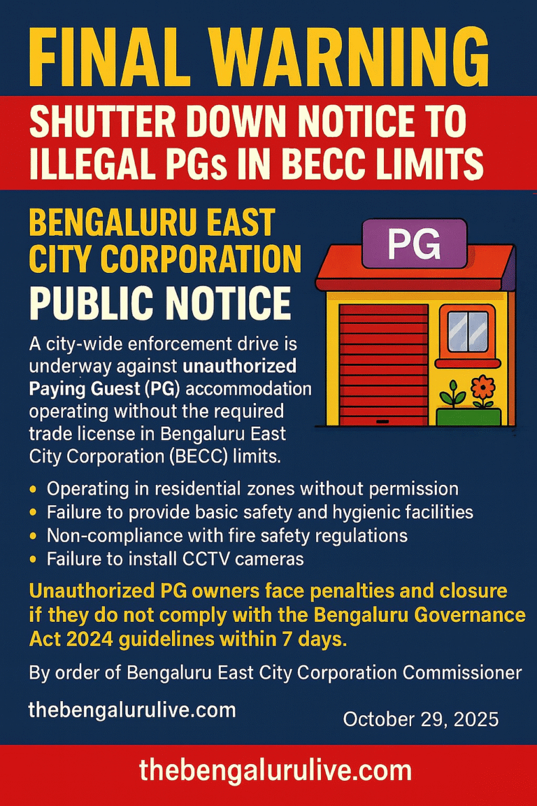 Illegal PGs in East Bengaluru Face Crackdown: Corporation Warns of Closure, Fines Under Bengaluru Governance Act 2024 2 file_00000000b434620884c656ccecb2168f