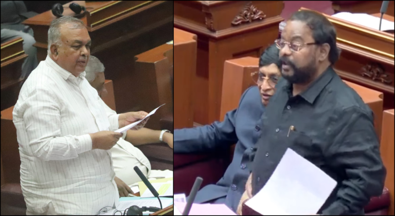 Transport Minister Ramalinga Reddy and JD(S) MLC T.A. Sharavana