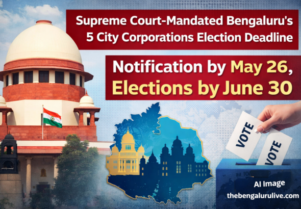 Supreme Court–mandated Bengaluru’s 5 City Corporations election deadline, Notification by May 26, Elections by June 30