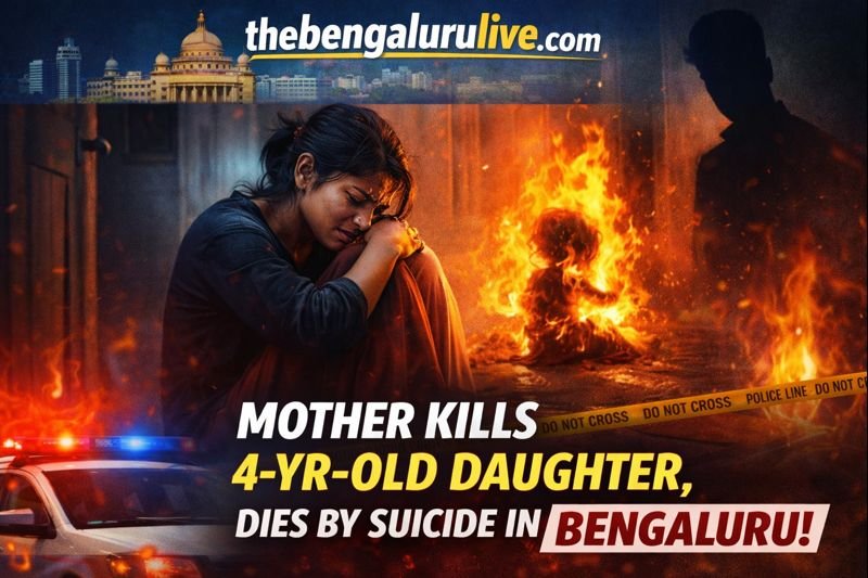 Heartbreaking incident in Sanjaynagar: Daughter and mother burnt alive, marital dispute suspected