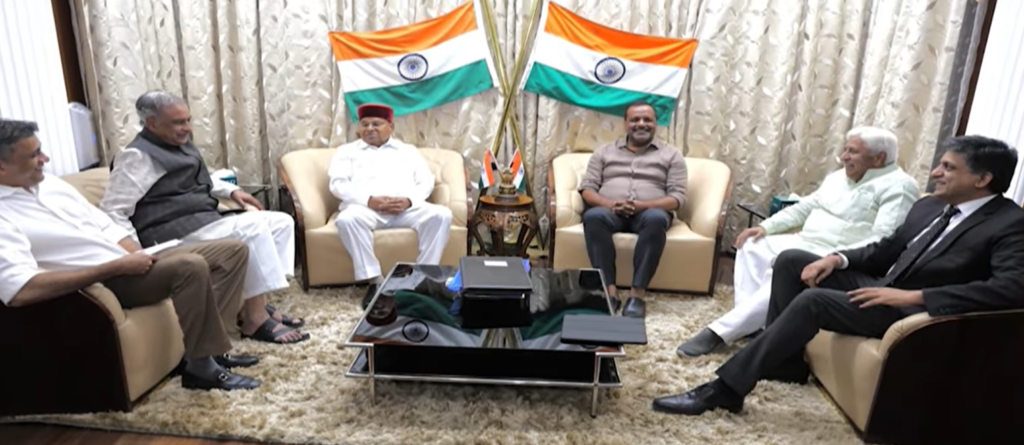 The delegation included Assembly Speaker U.T. Khader, Legislative Council Chairman Basavaraj Horatti, Law Minister H.K. Patil, CM’s Legal Advisor A.S. Ponnanna, Advocate General Shashikiran Shetty with Governor