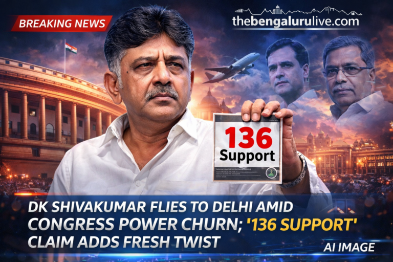 DK Shivakumar Flies to Delhi Amid Congress Power Churn; ‘136 Support’ Claim Adds Fresh Twist