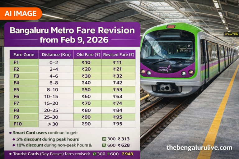 Metro Ticket Prices Increase by ₹1–₹5 Across Bengaluru from February 9